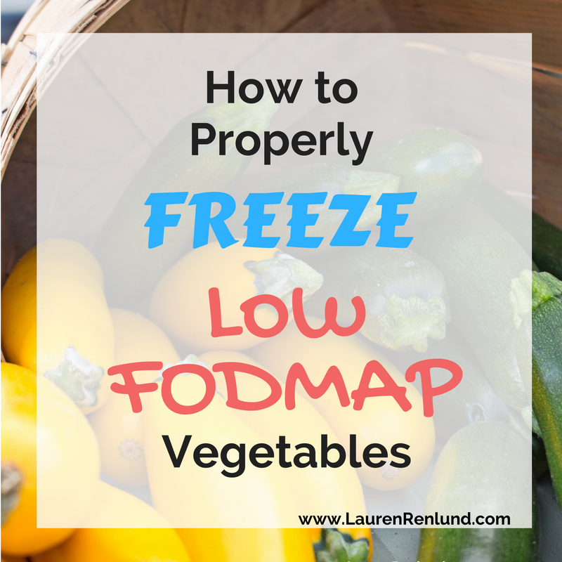 how to properly freeze low fodmap vegetables